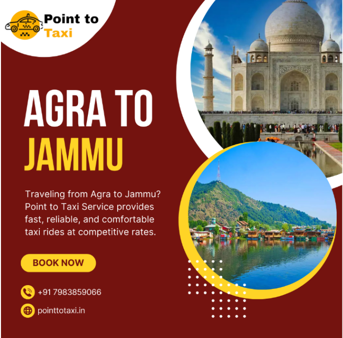 Agra to Jammu Taxi Service